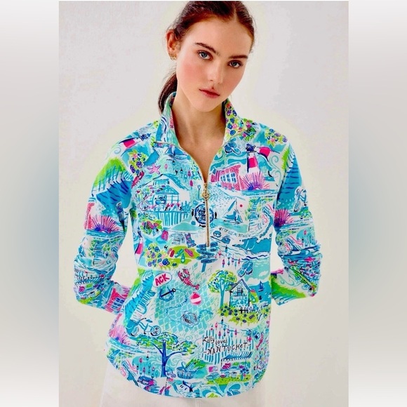 Lilly Pulitzer Tops - NWT XL Whisper Blue Lilly ♥️’s Pulitzer Nantucket Skipper Popover